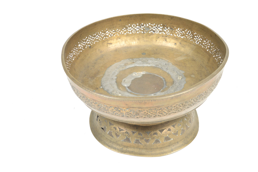 Antique Brass Footed Bowl