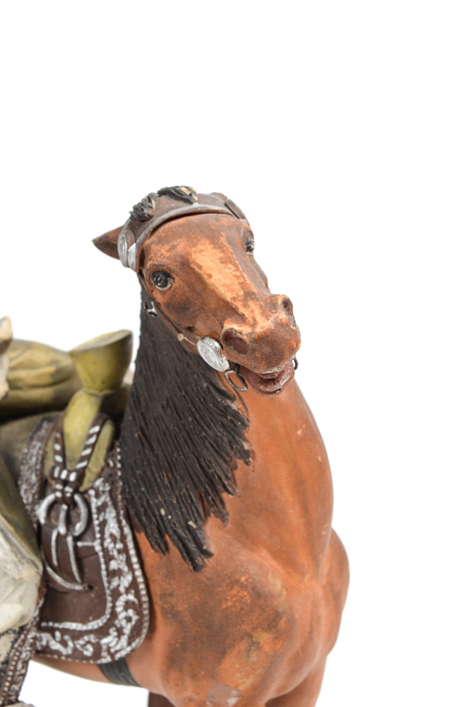 Spanish Colonial Pottery Figure of Dueler