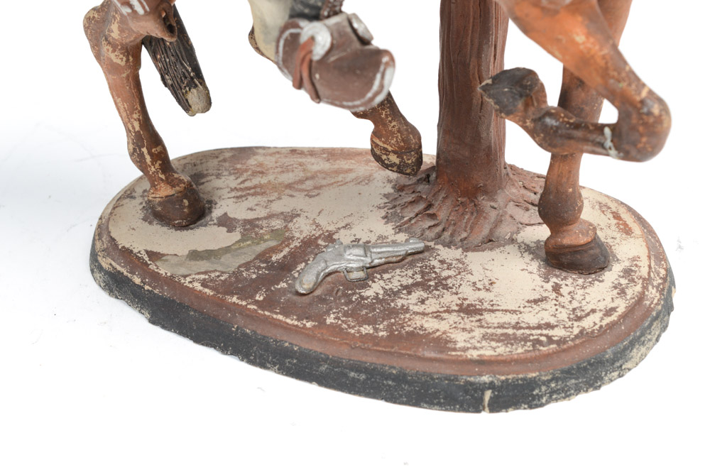 Spanish Colonial Pottery Figure of Dueler