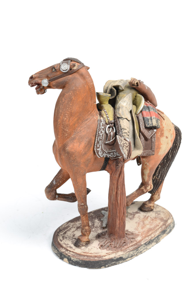 Spanish Colonial Pottery Figure of Dueler