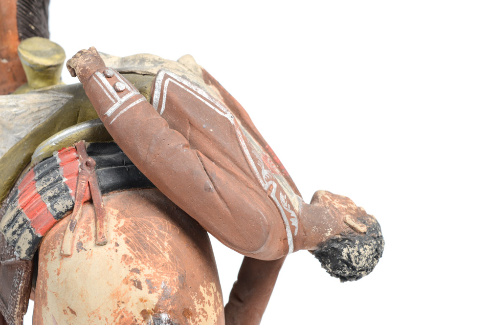 Spanish Colonial Pottery Figure of Dueler