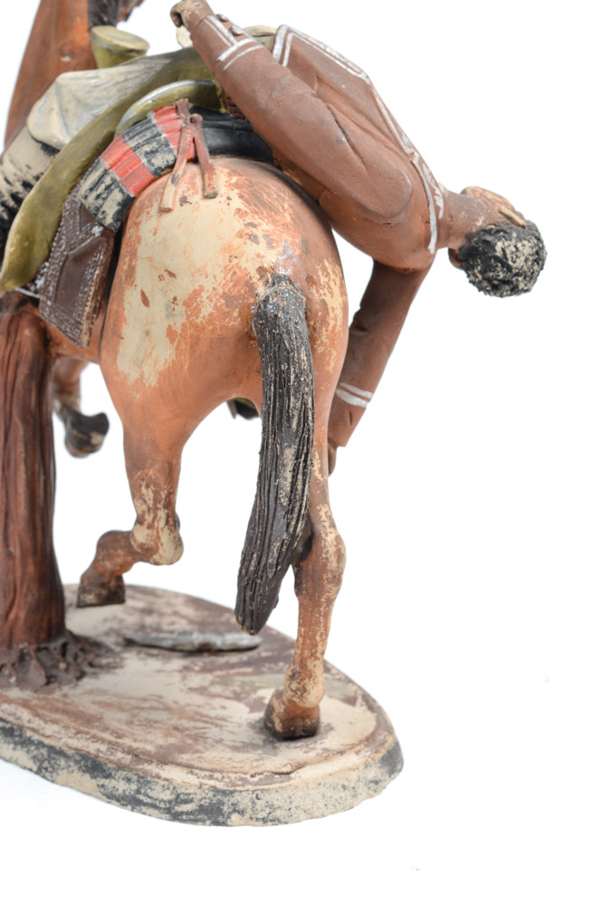 Spanish Colonial Pottery Figure of Dueler