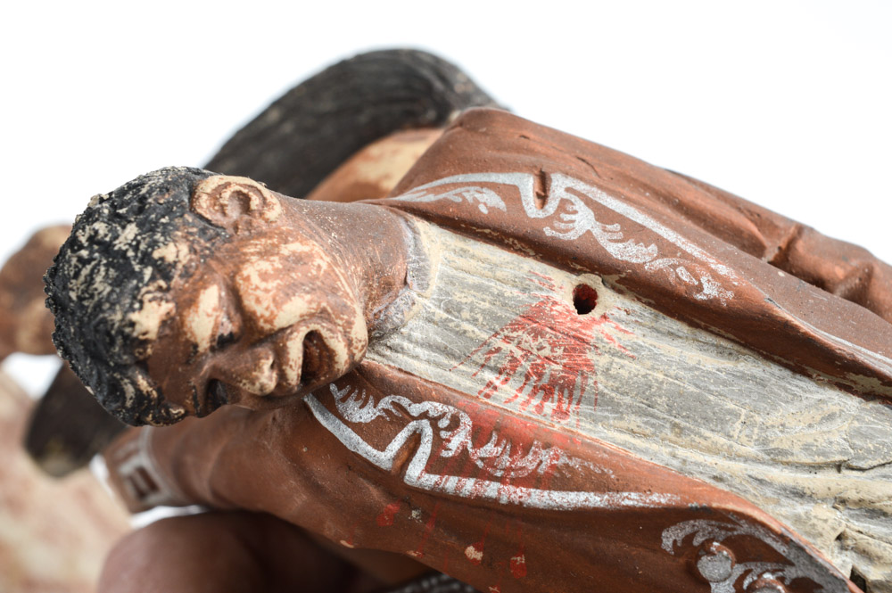 Spanish Colonial Pottery Figure of Dueler