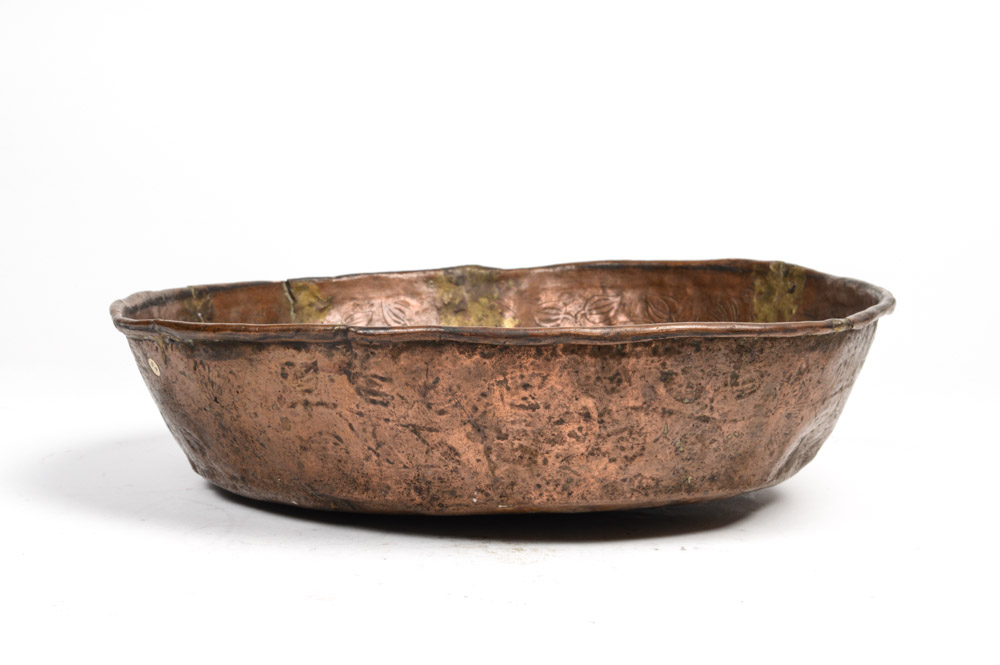 Antique Spanish Colonial Hammered Copper Bowl