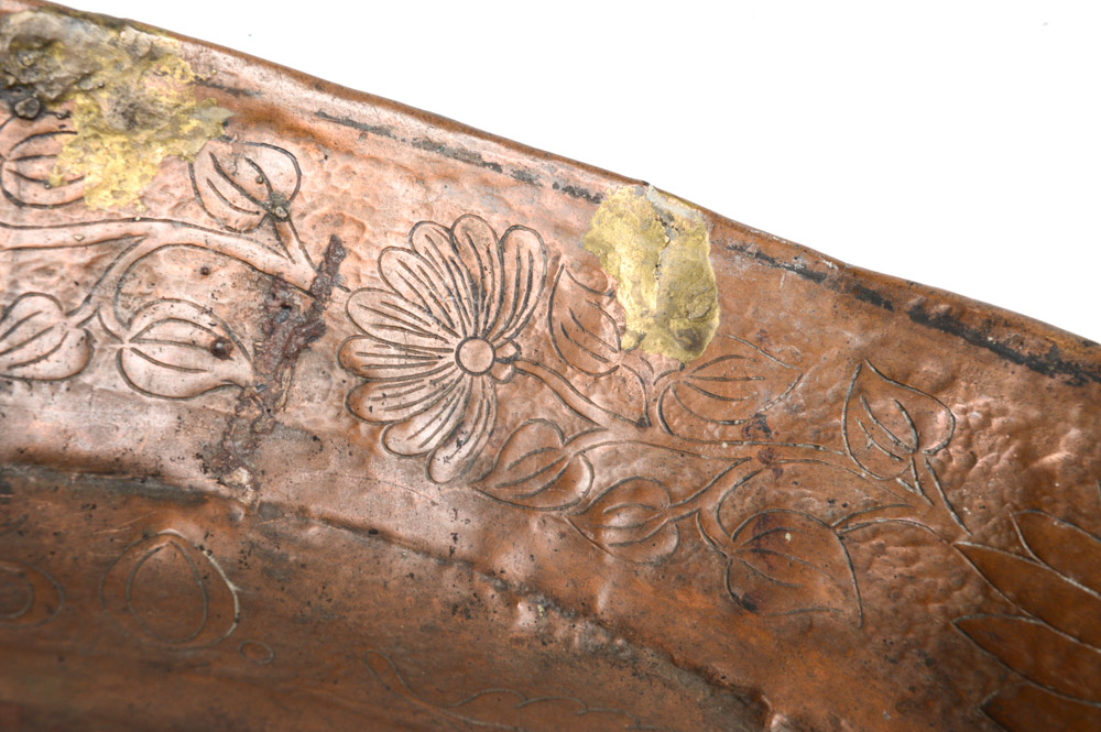 Antique Spanish Colonial Hammered Copper Bowl