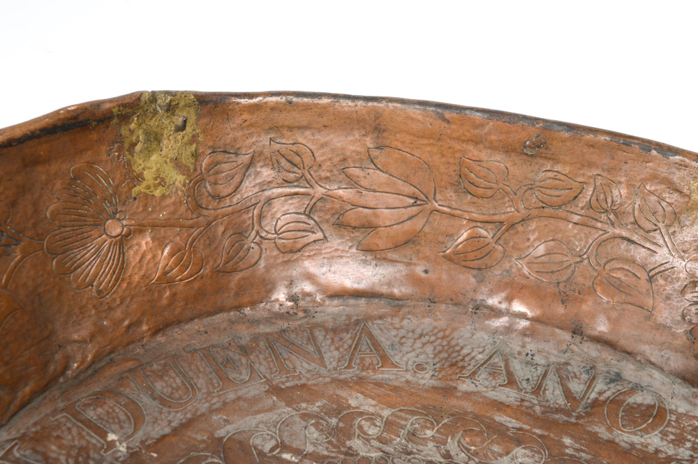 Antique Spanish Colonial Hammered Copper Bowl