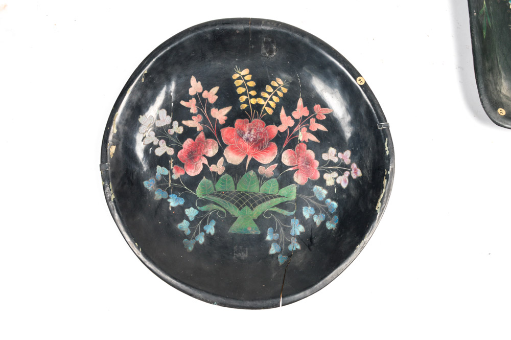 Antique Spanish Colonial Painted Wooden Platters