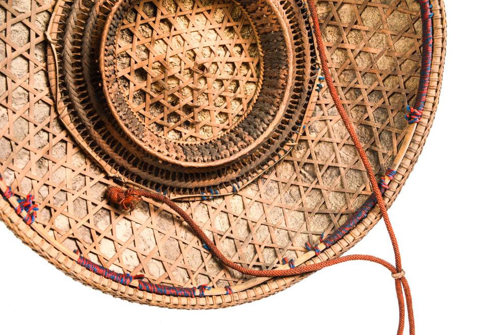 Antique Asian Melon and Bamboo Farmer's Hat