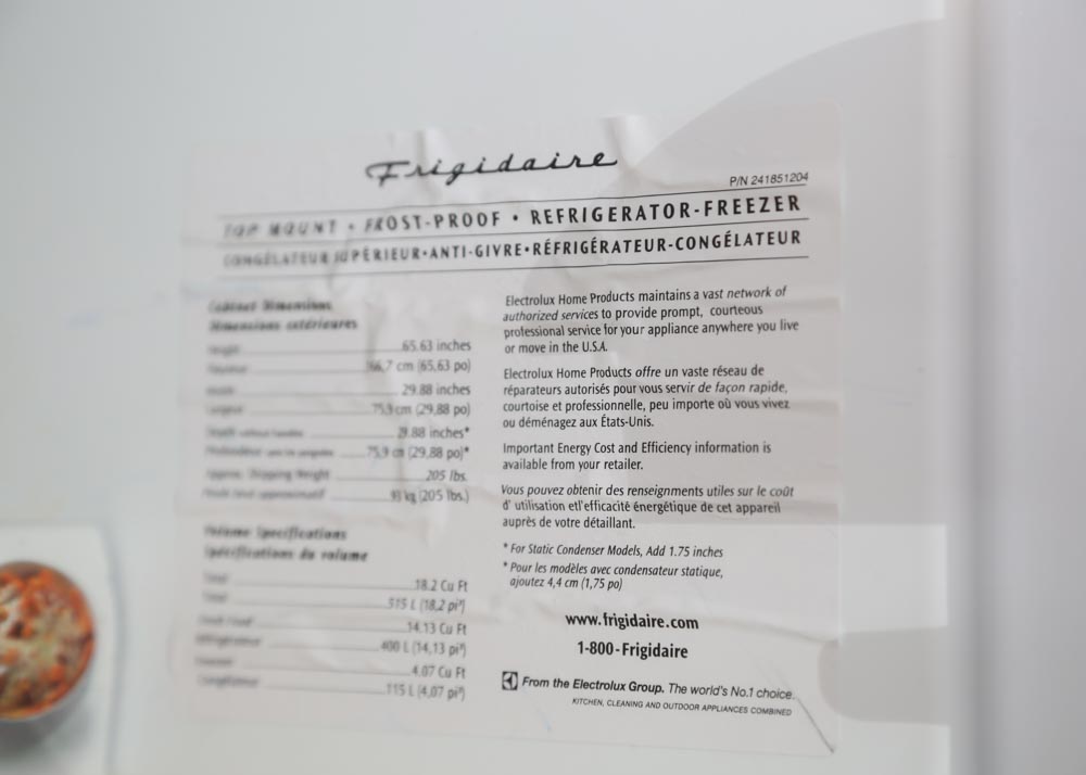 Frigidare Upright Refrigerator and Freezer