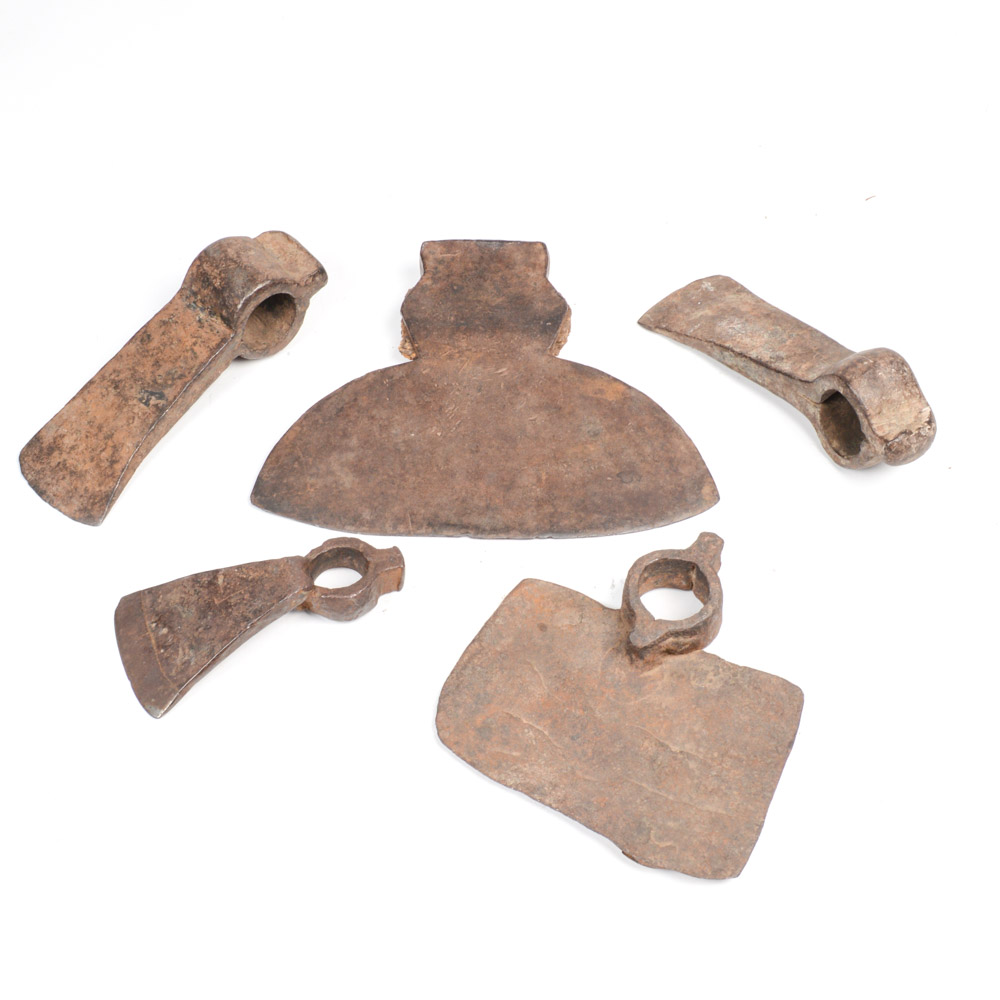 Five Antique Hand Wrought Tools