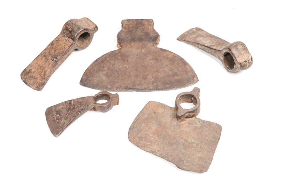 Five Antique Hand Wrought Tools