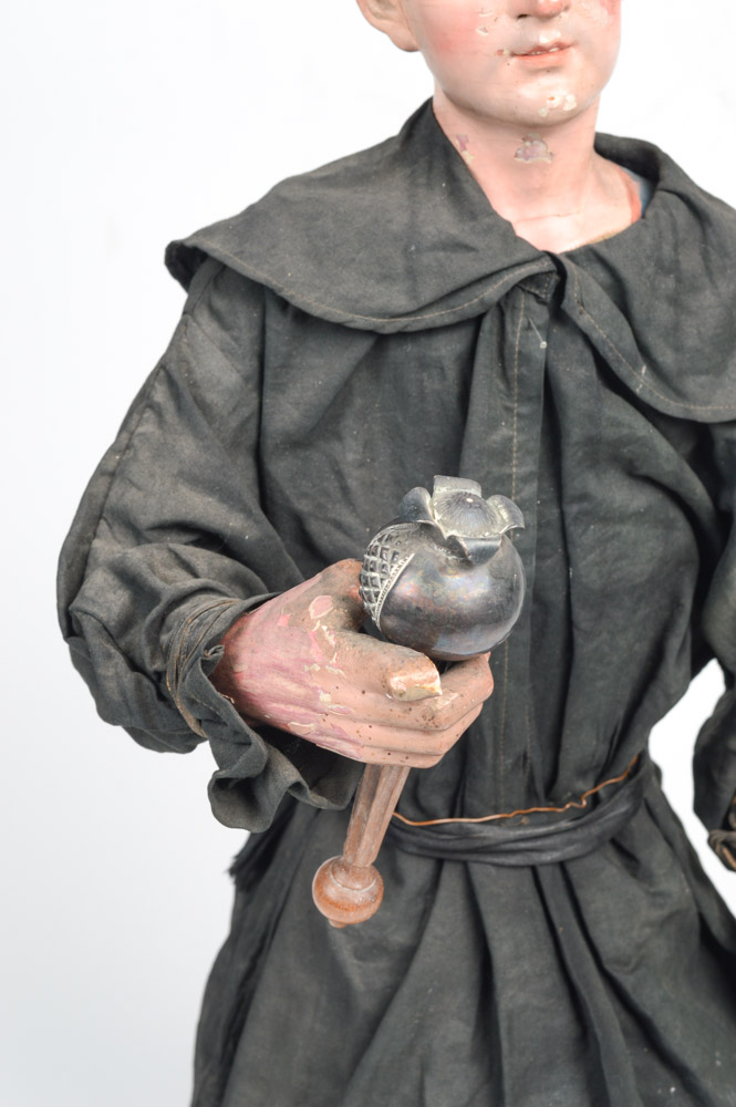 Fine 19th Century Santos of San Jacinto, in a Neo-Gothic Case