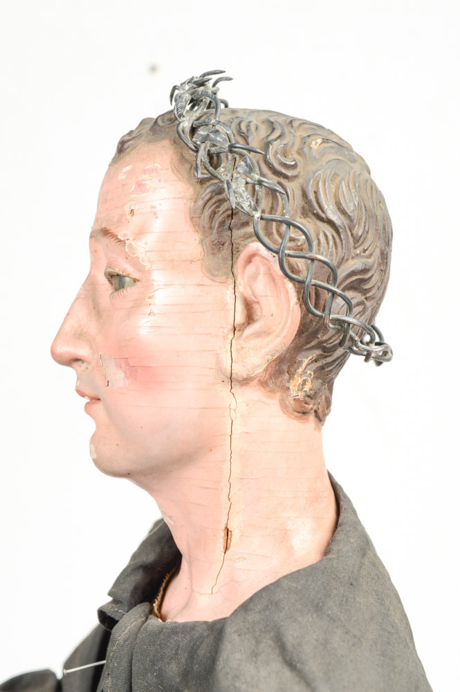 Fine 19th Century Santos of San Jacinto, in a Neo-Gothic Case