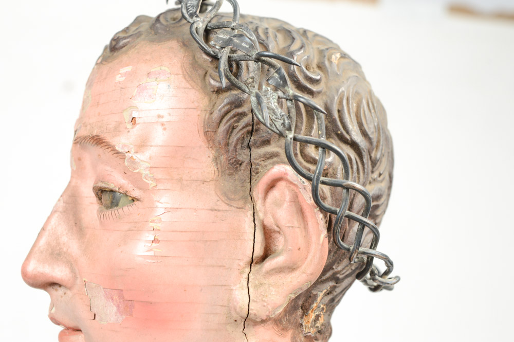 Fine 19th Century Santos of San Jacinto, in a Neo-Gothic Case