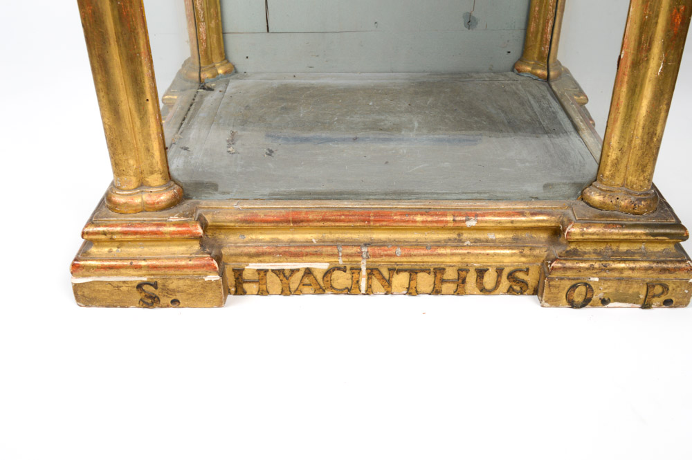 Fine 19th Century Santos of San Jacinto, in a Neo-Gothic Case