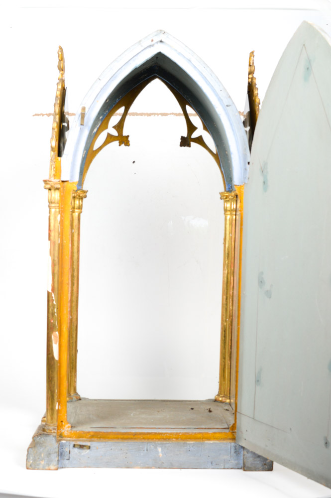 Fine 19th Century Santos of San Jacinto, in a Neo-Gothic Case