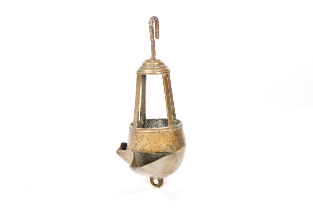 Antique Spanish Colonial Brass Oil Lamp