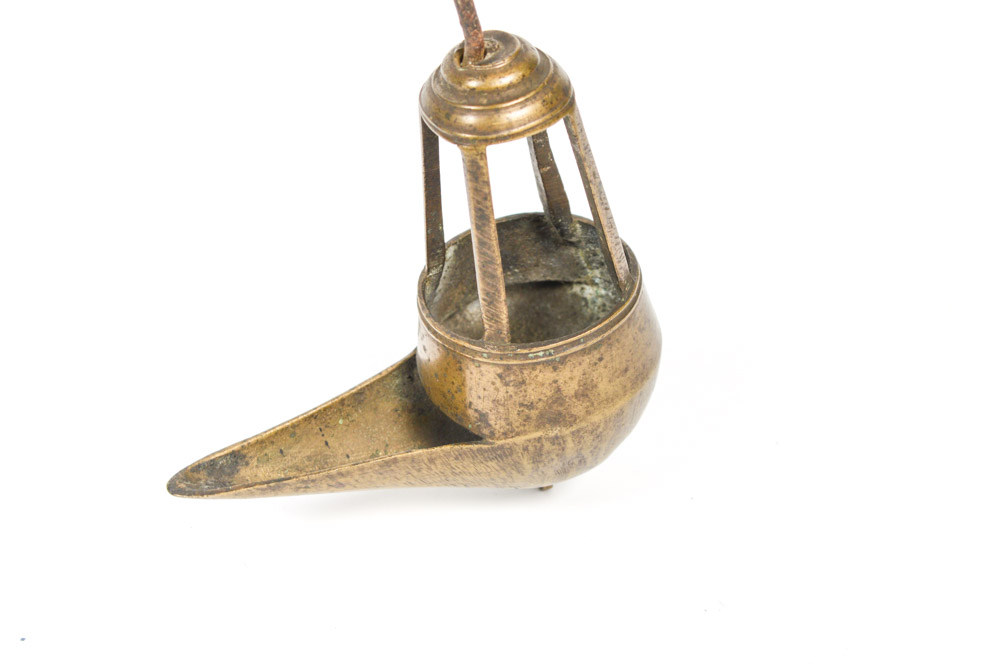 Antique Spanish Colonial Brass Oil Lamp