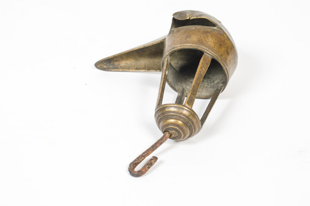 Antique Spanish Colonial Brass Oil Lamp