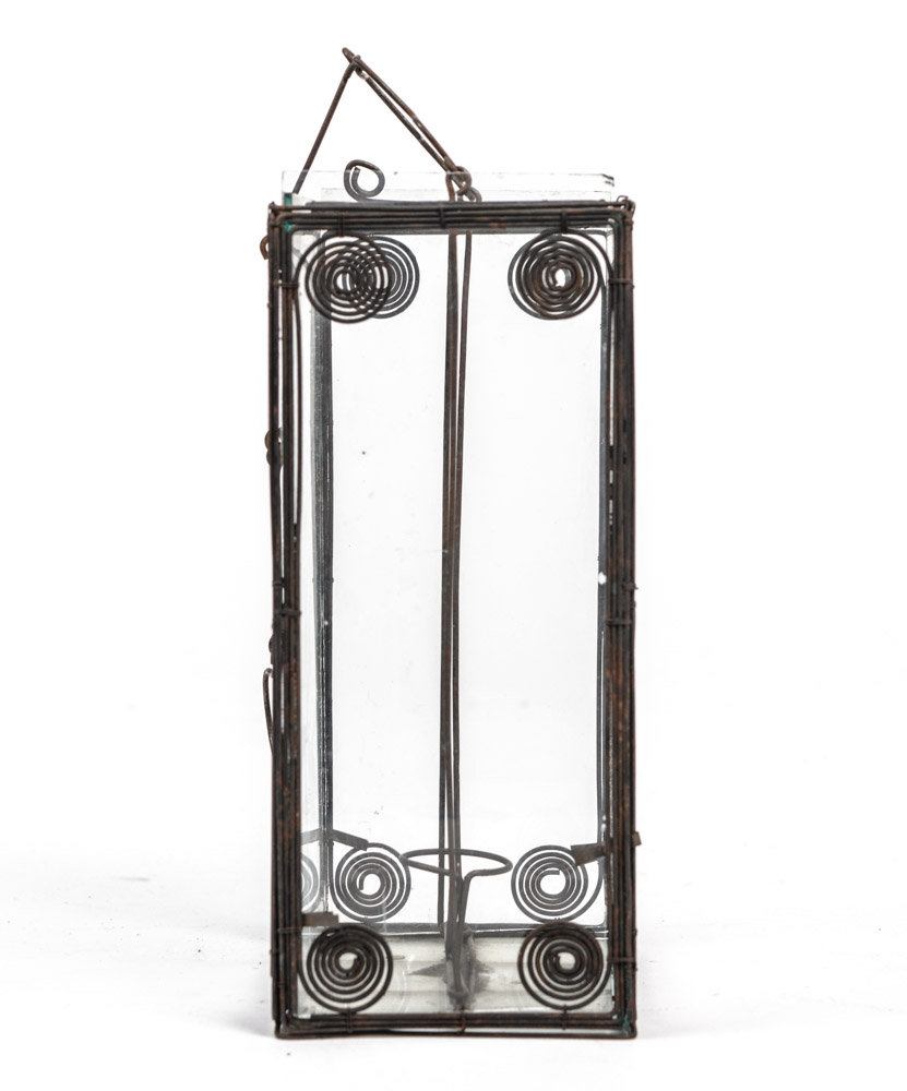 Antique Chinese Etched Glass Lantern