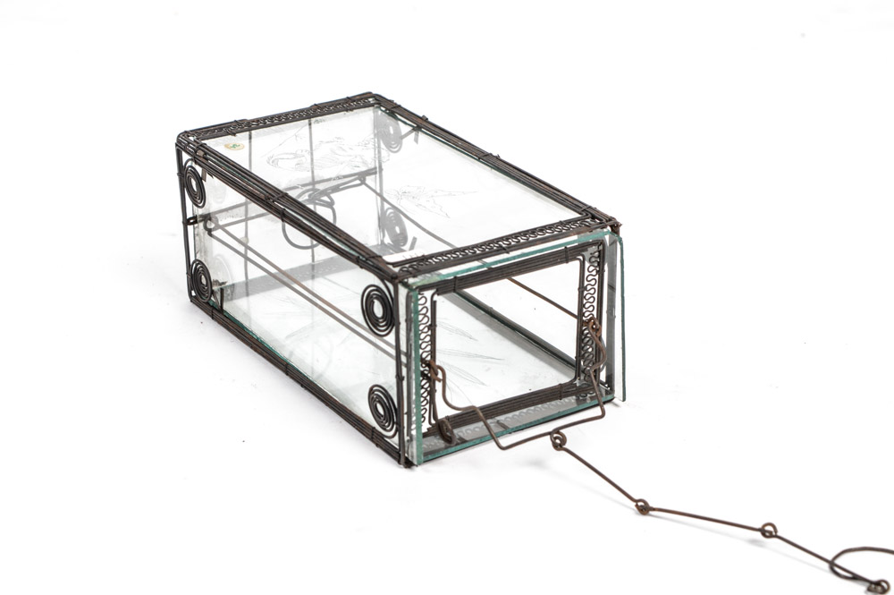 Antique Chinese Etched Glass Lantern