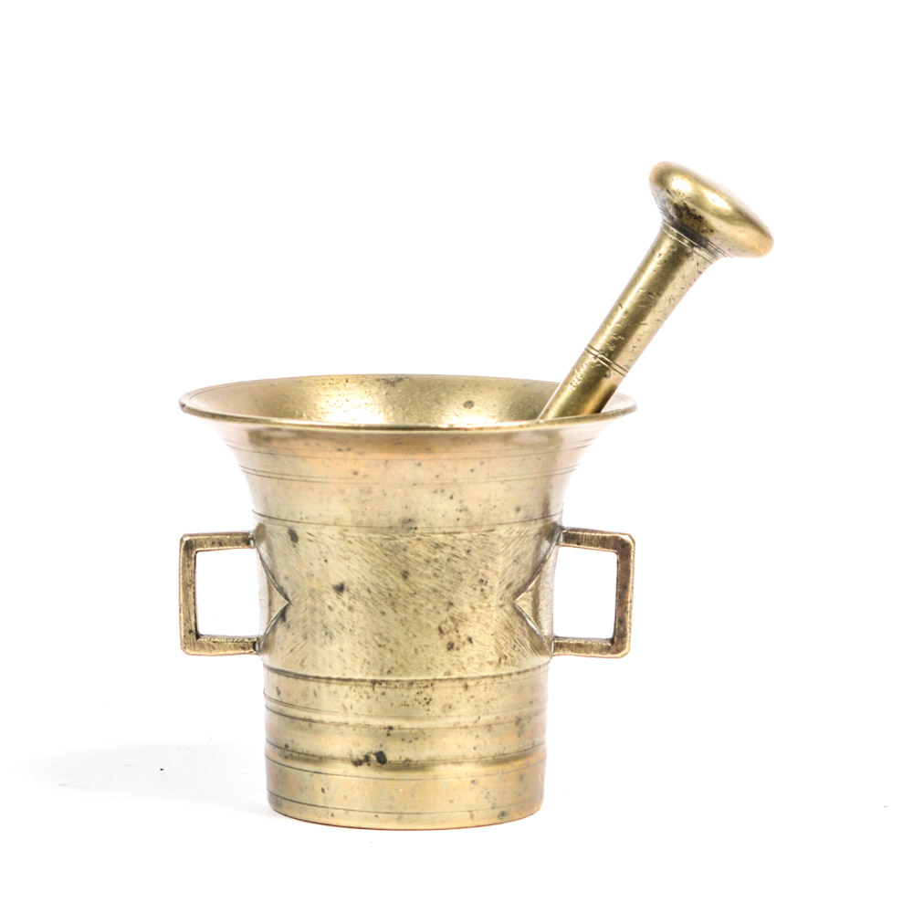Antique Brass Mortar and Pestle