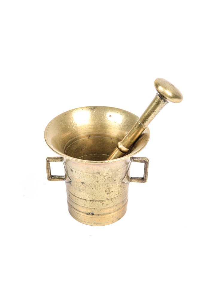 Antique Brass Mortar and Pestle
