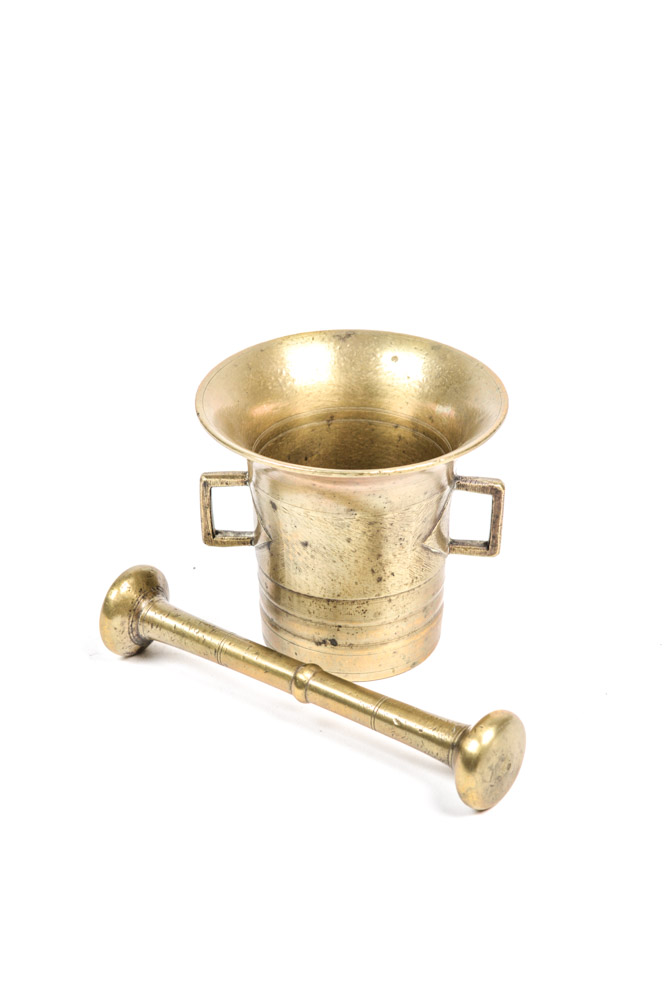 Antique Brass Mortar and Pestle