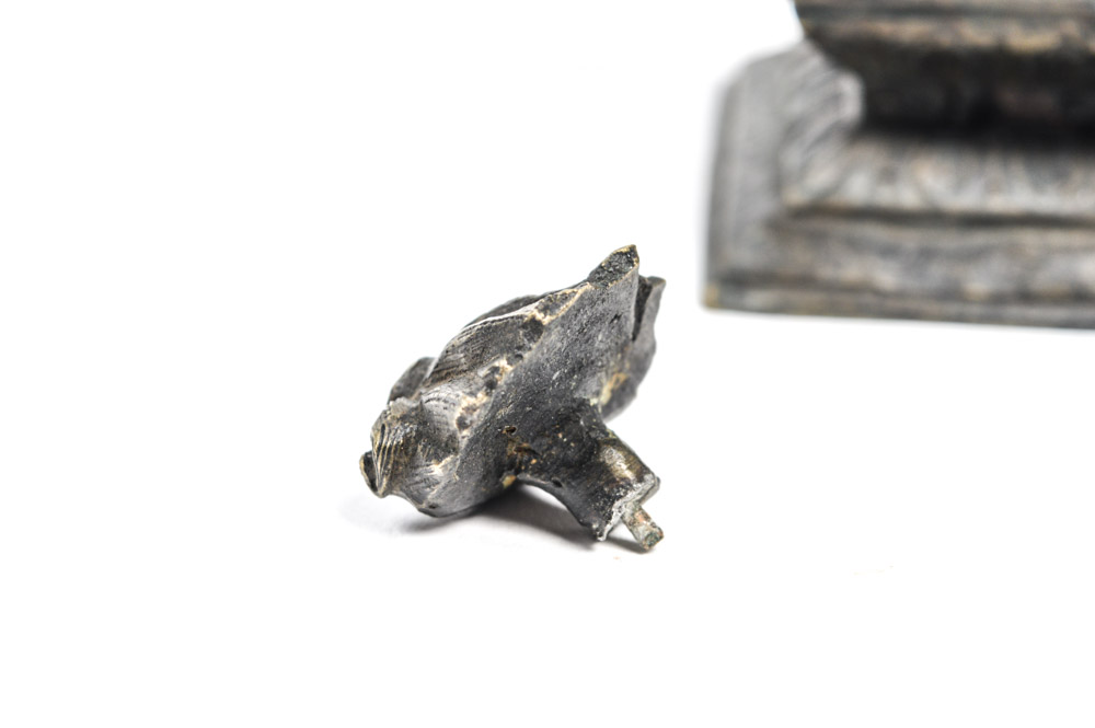 Antique Chinese Spelter Metal Guardian Lion Figure