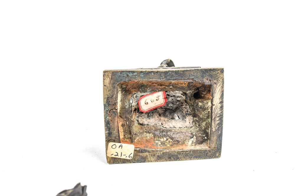 Antique Chinese Spelter Metal Guardian Lion Figure