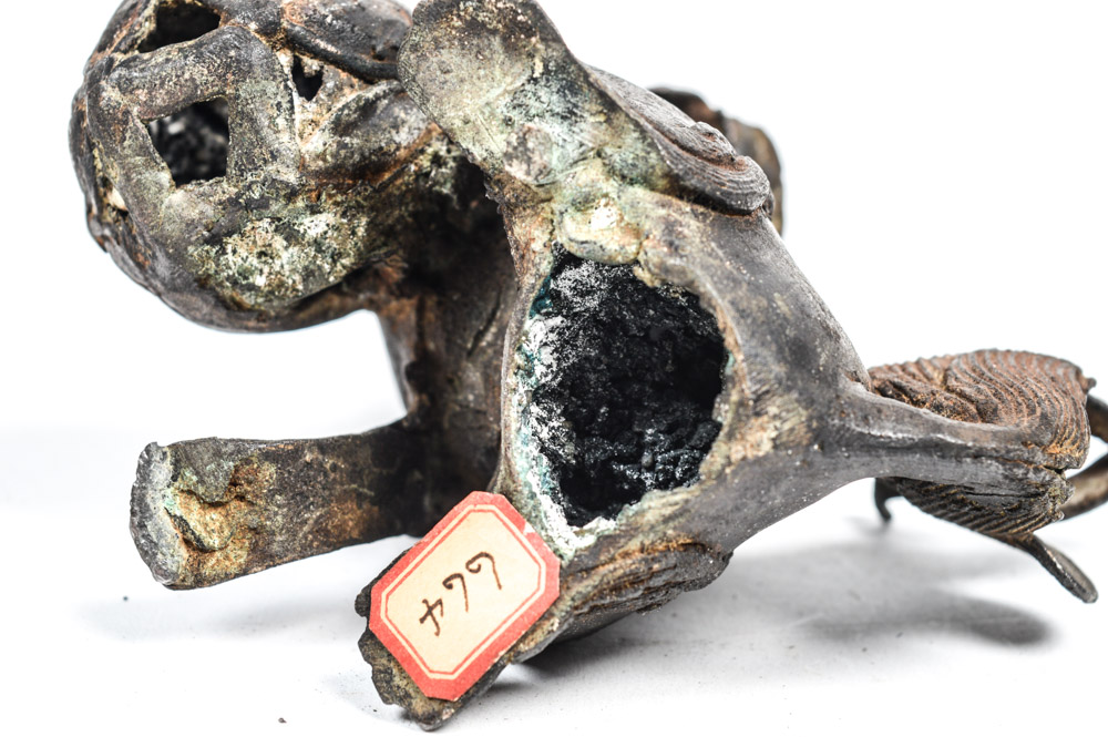 Antique Chinese Spelter Metal Lion Figure