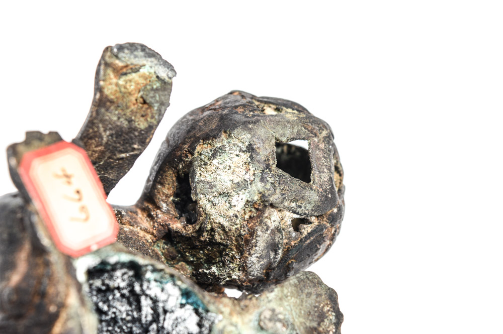 Antique Chinese Spelter Metal Lion Figure