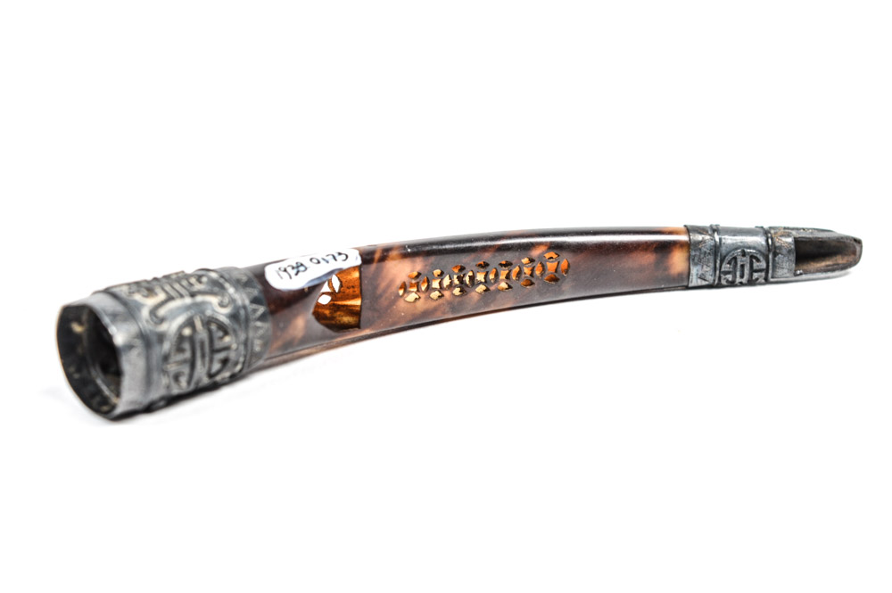 Late Qing Dynasty Tortoise Shell and Sterling Fingernail Guard