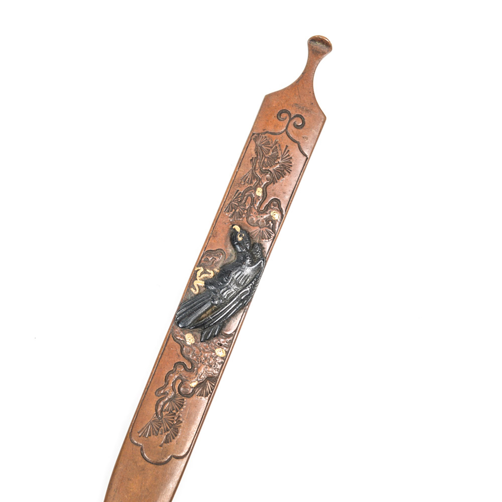Antique Japanese Signed Umetada Narimasa Metal Kogai Hair Arranger Sword Accesory
