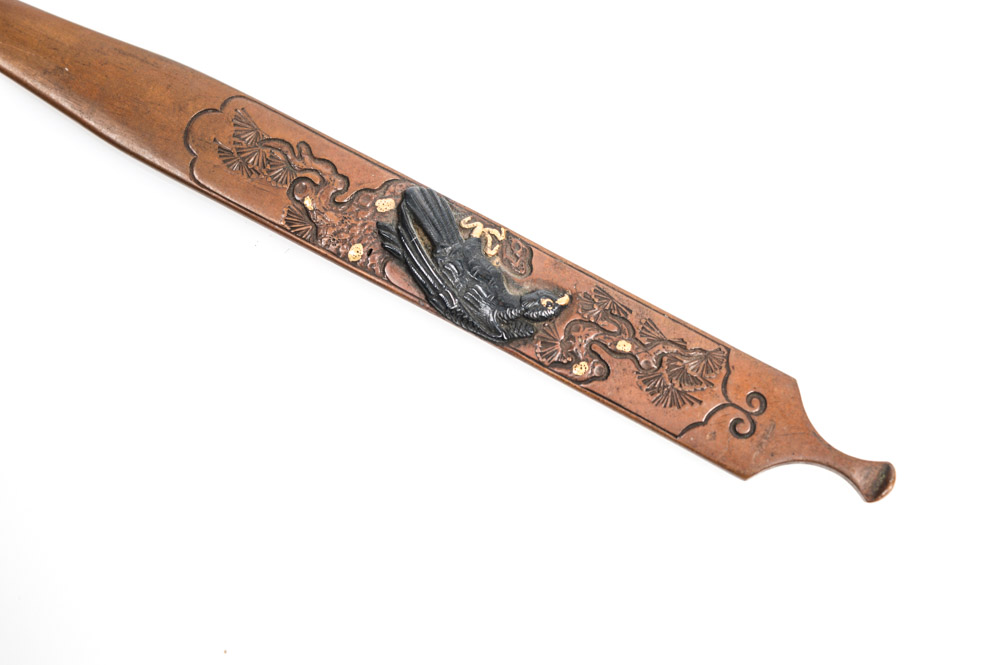 Antique Japanese Signed Umetada Narimasa Metal Kogai Hair Arranger Sword Accesory