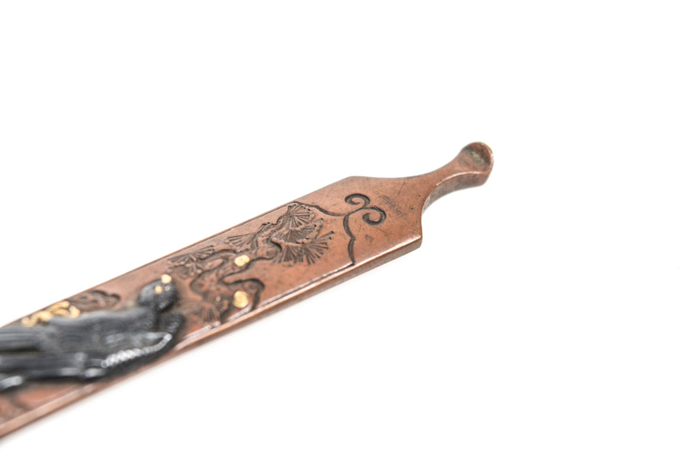 Antique Japanese Signed Umetada Narimasa Metal Kogai Hair Arranger Sword Accesory