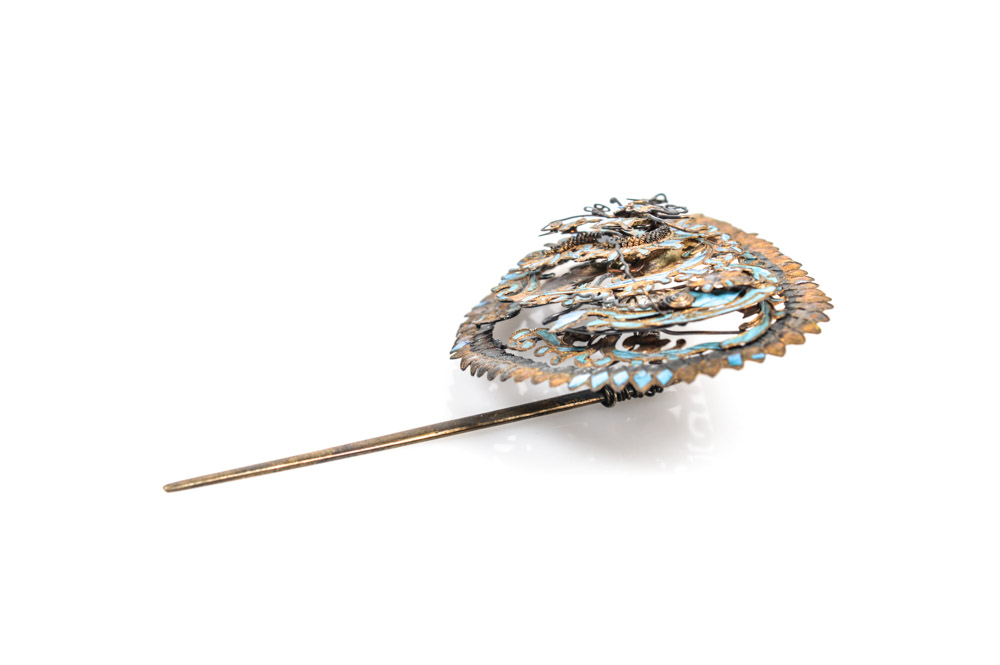 Late Qing Dynasty Kingfisher Feather Hair Ornament