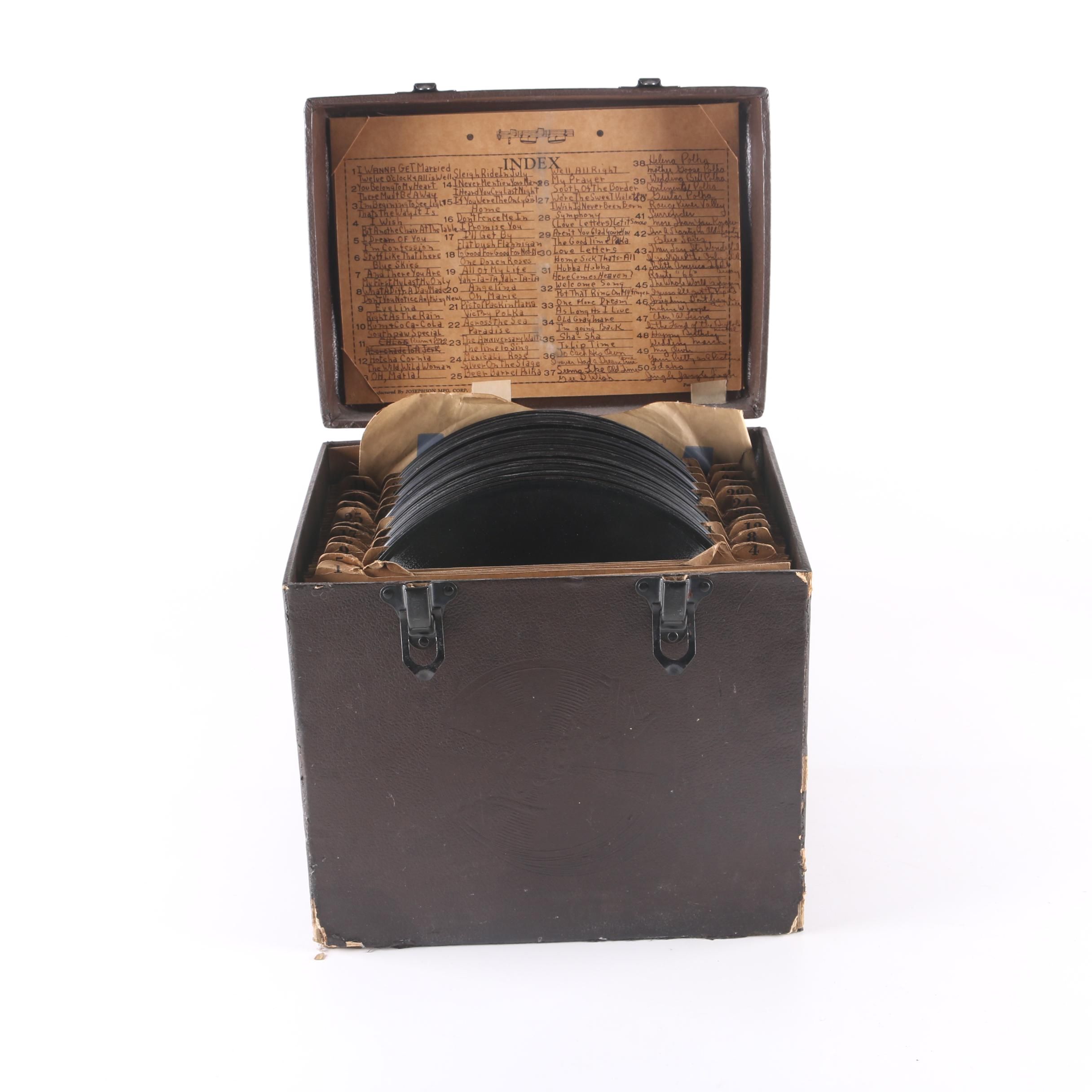 Vintage 78 rpm Records and Case