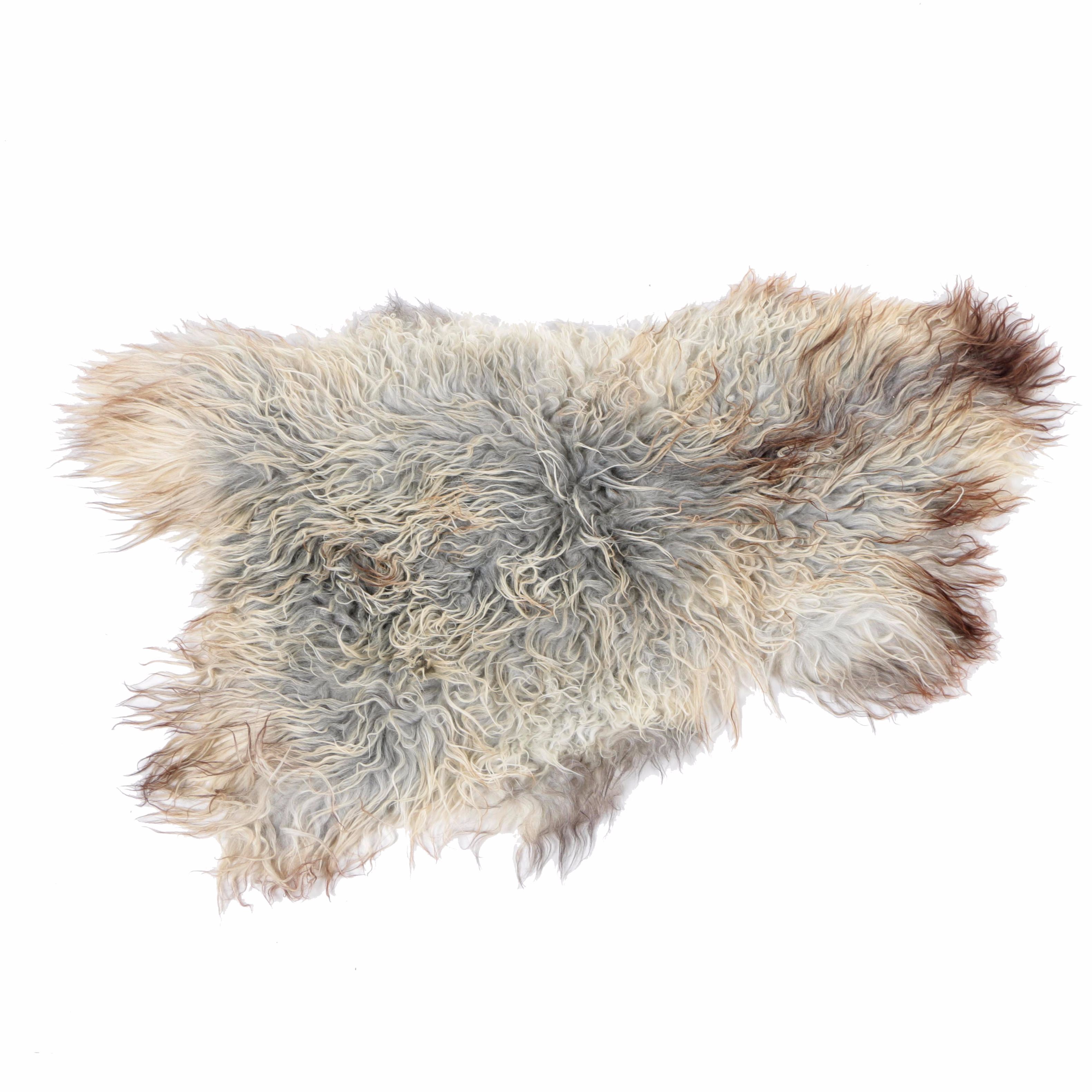 Shaggy Sheep Hide Accent Rug