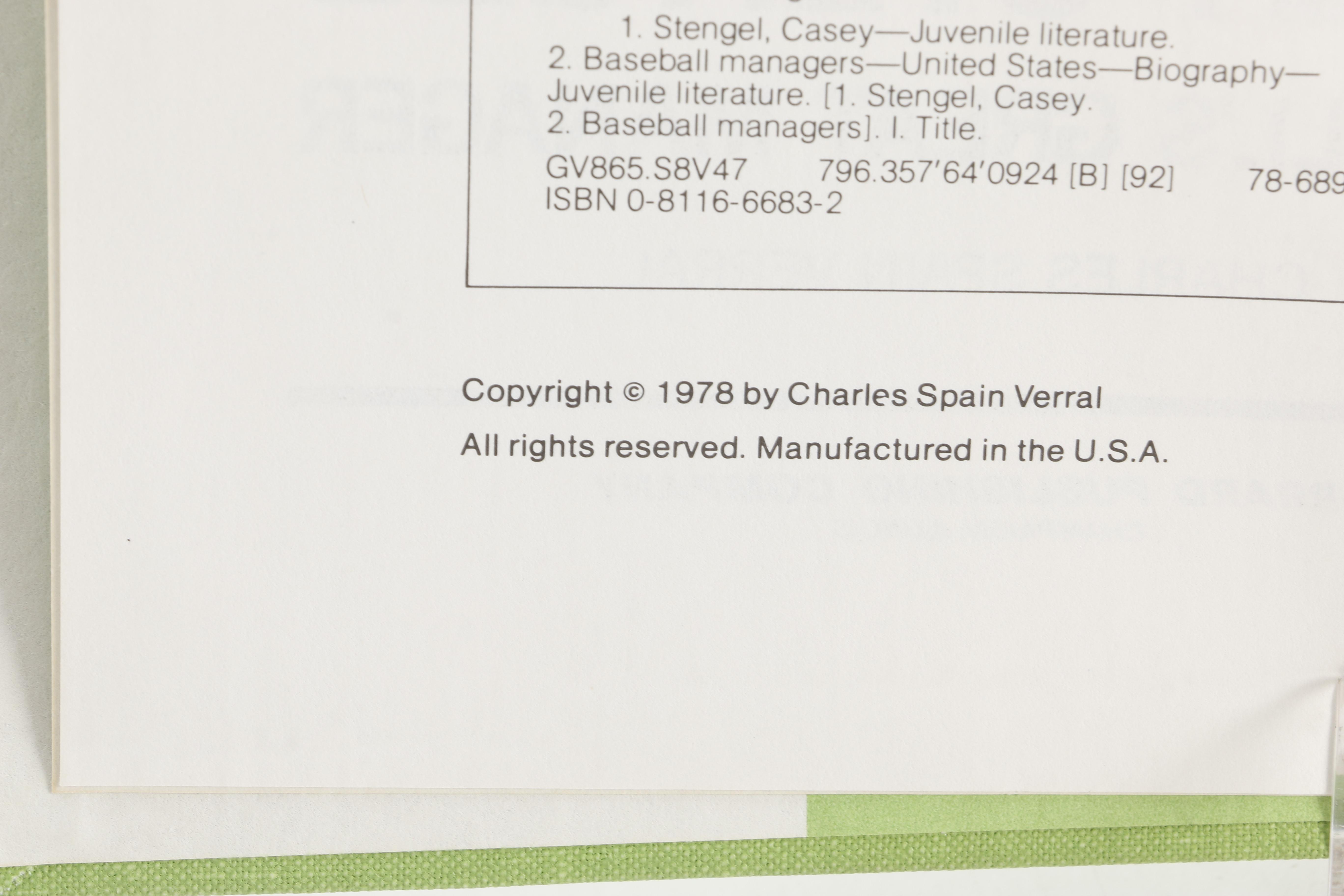 Vintage Baseball Themed Books