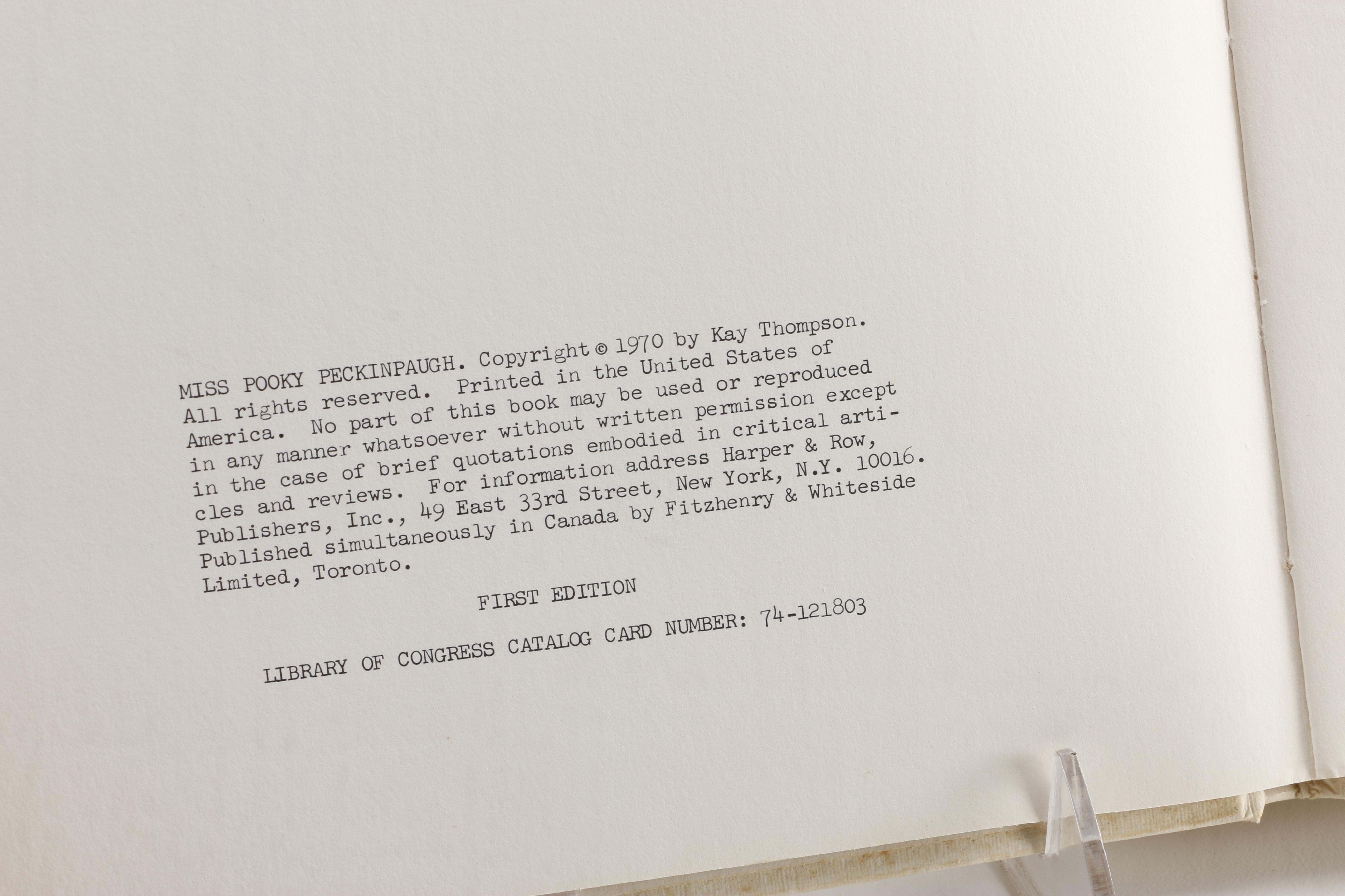 1970 First Edition "Miss Pooky Peckinpaugh" by Kay Thompson