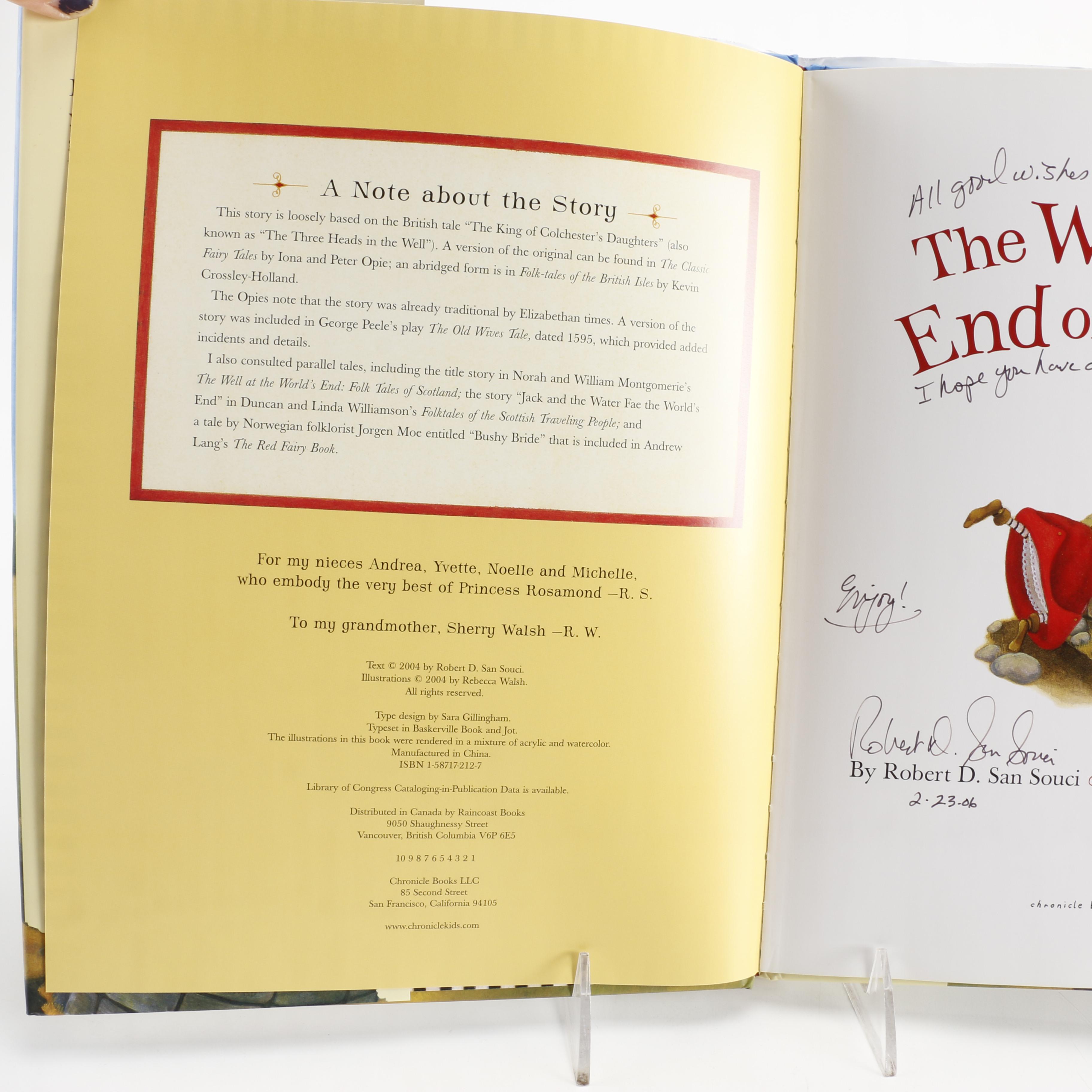 2004 Signed First Printing "The Well at the End of the World" by Robert D. San Souci