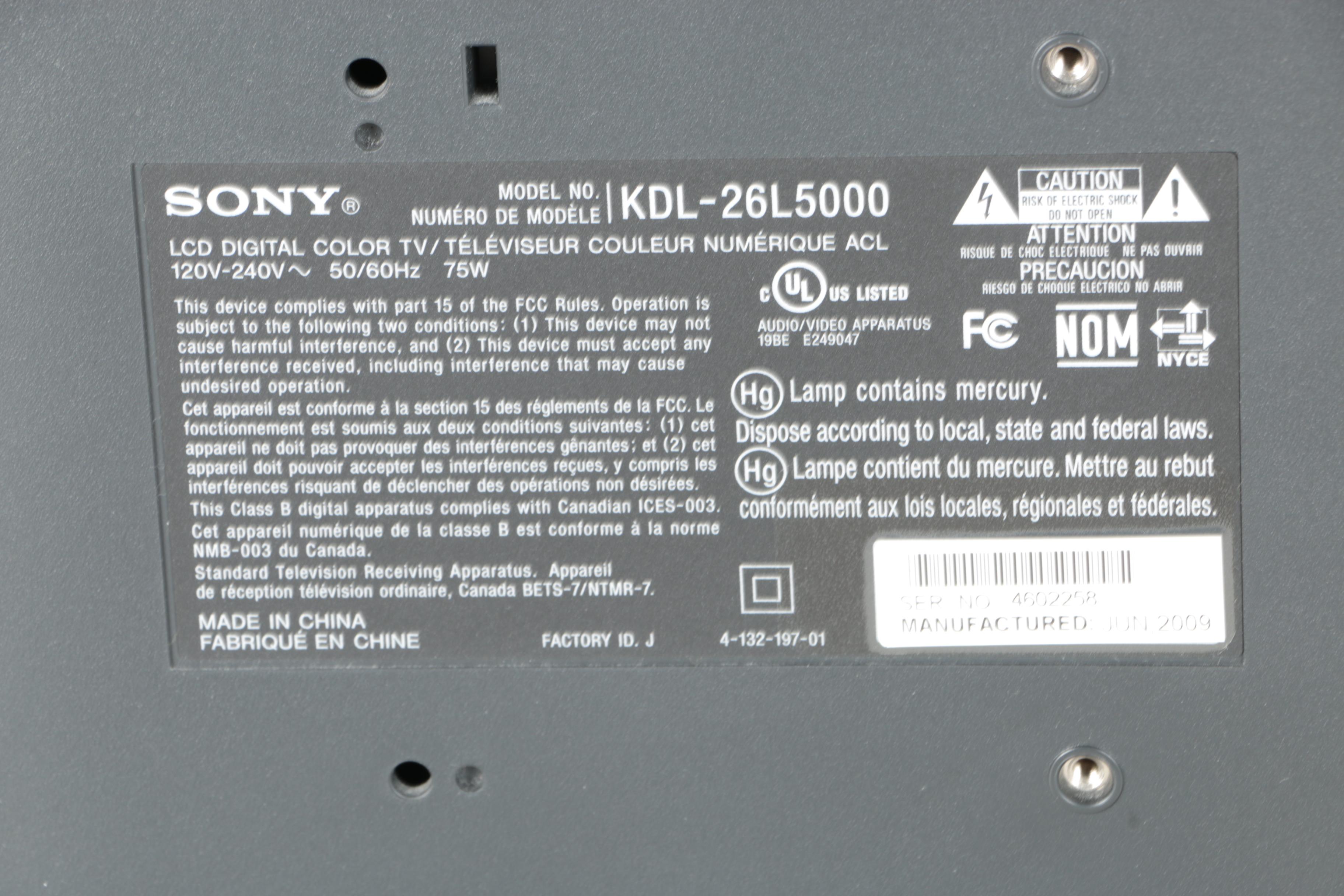 25" Sony Bravia Television