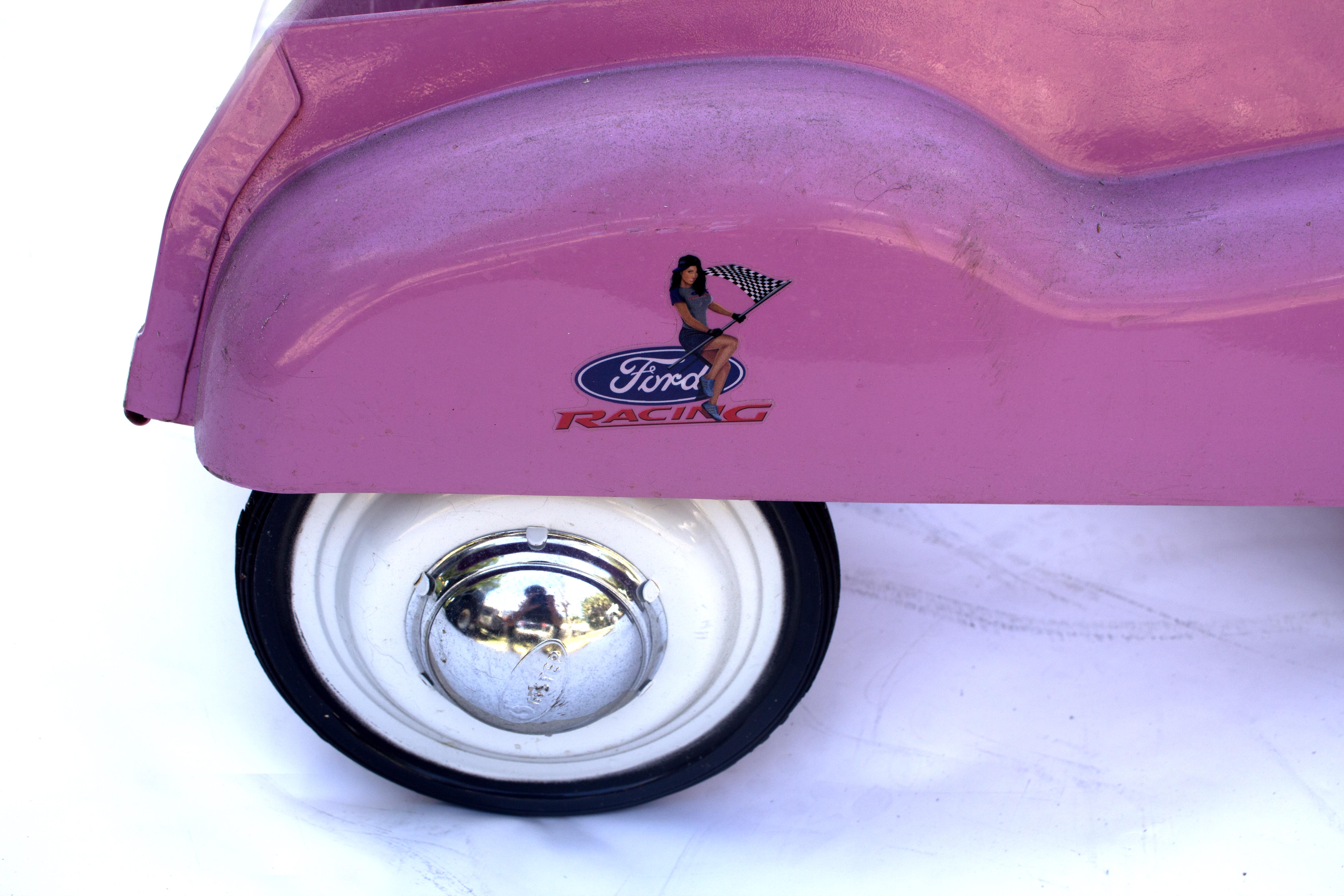 Pink InStep Ford Vintage Reproduction Pedal Car