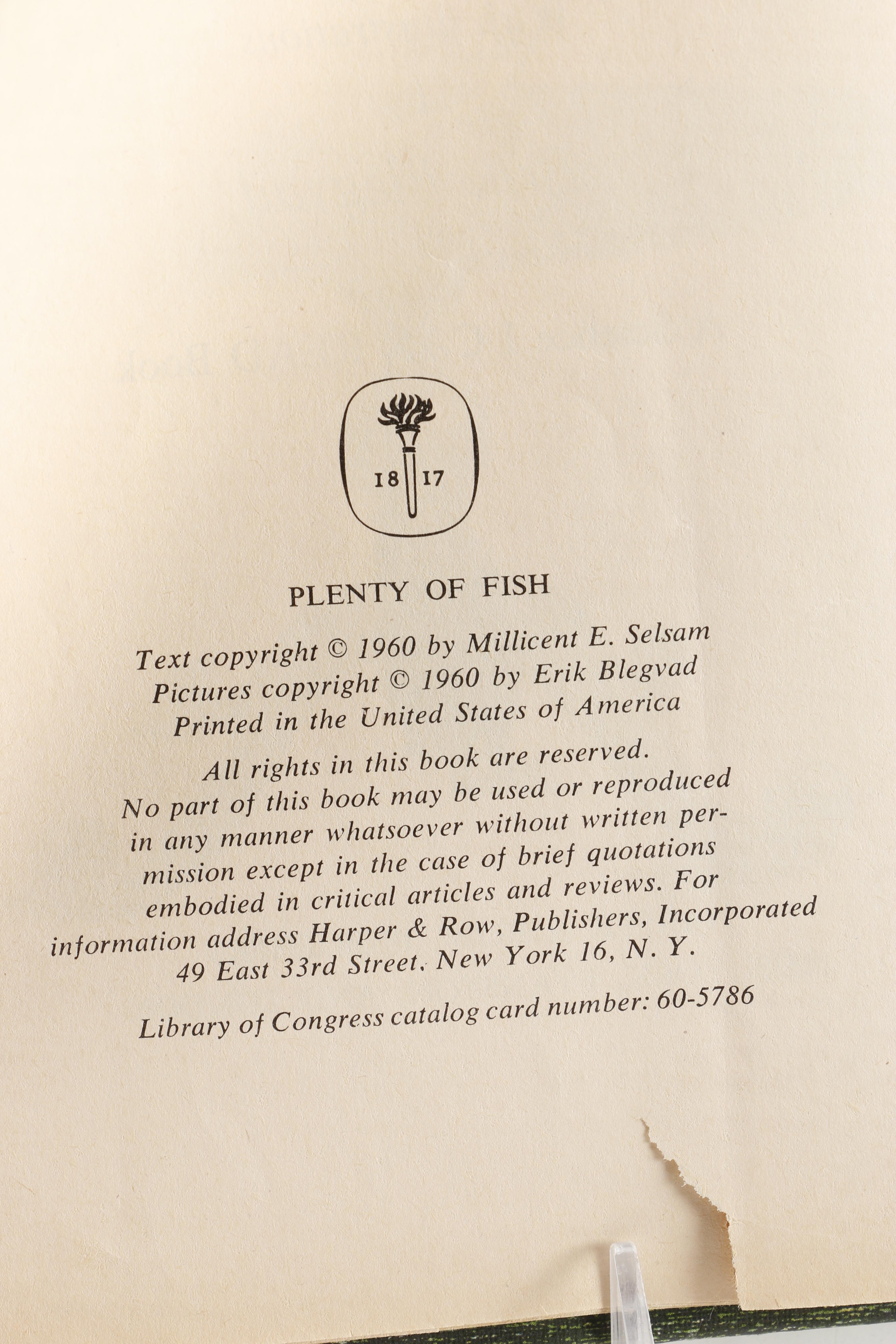 Collection of Children's Books including "Plenty of Fish" by Millicent Selsam