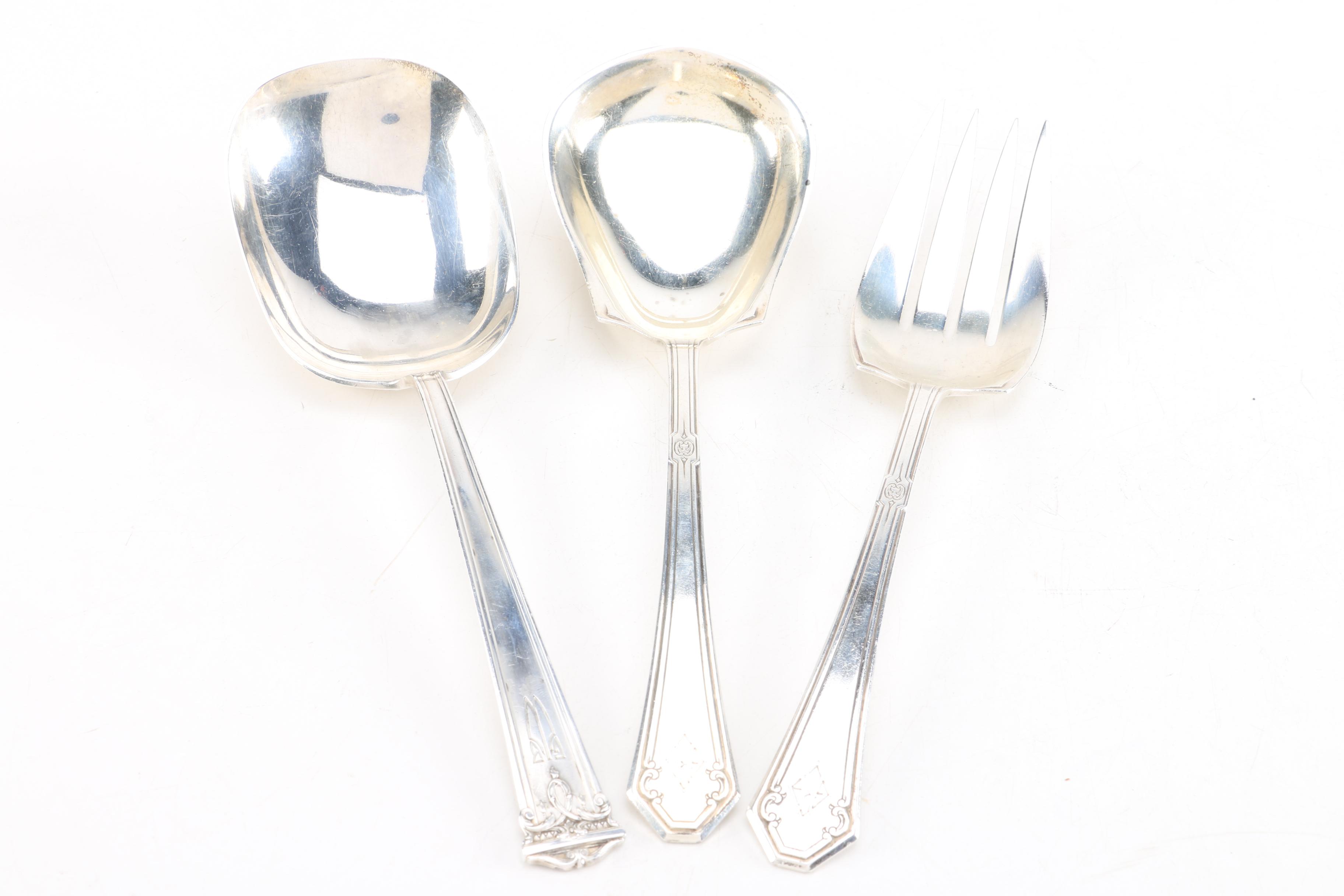 Assortment of Sterling Silver And Plated Flatware Featuring Towle