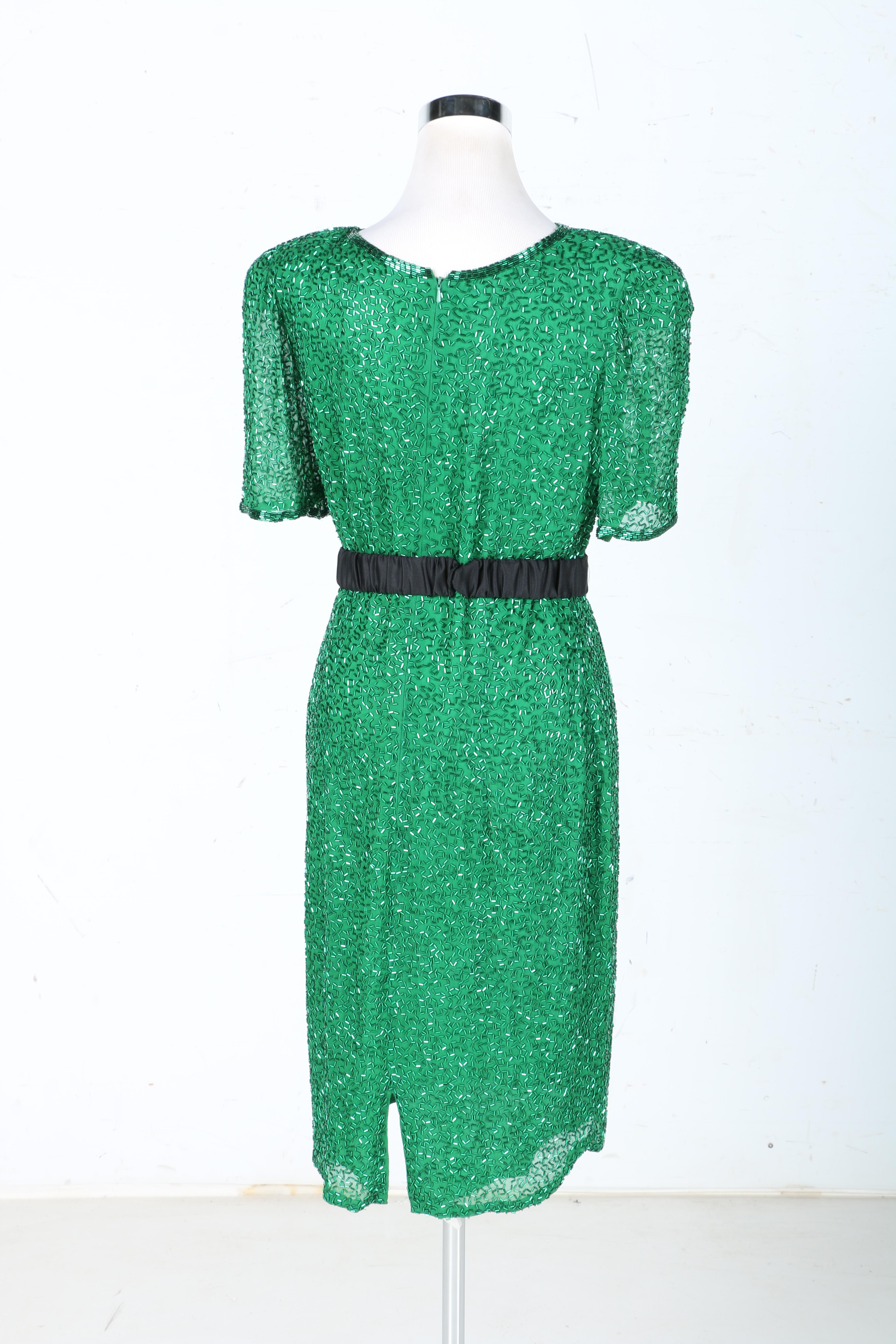 Vintage Beaded Dress And Belt