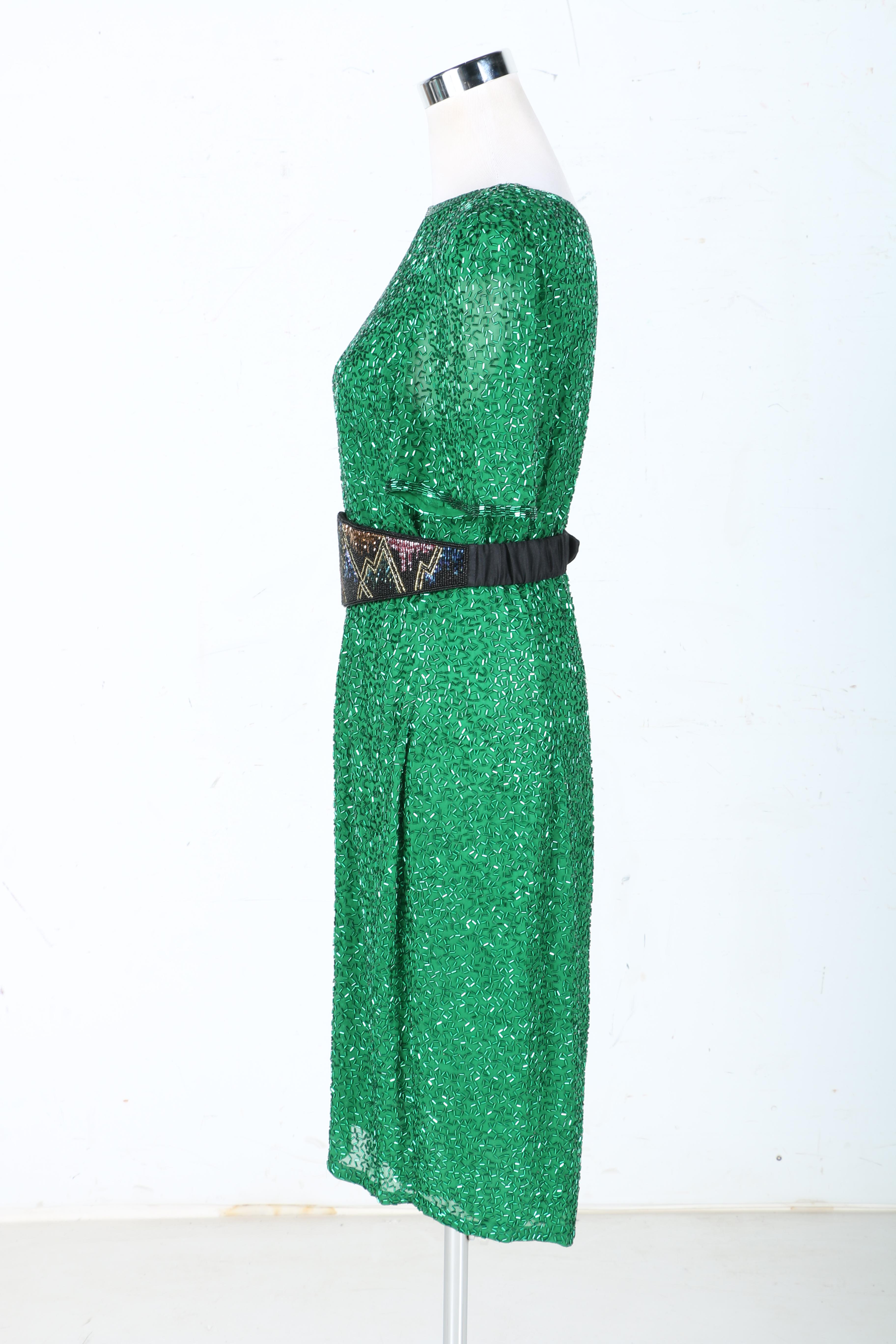 Vintage Beaded Dress And Belt