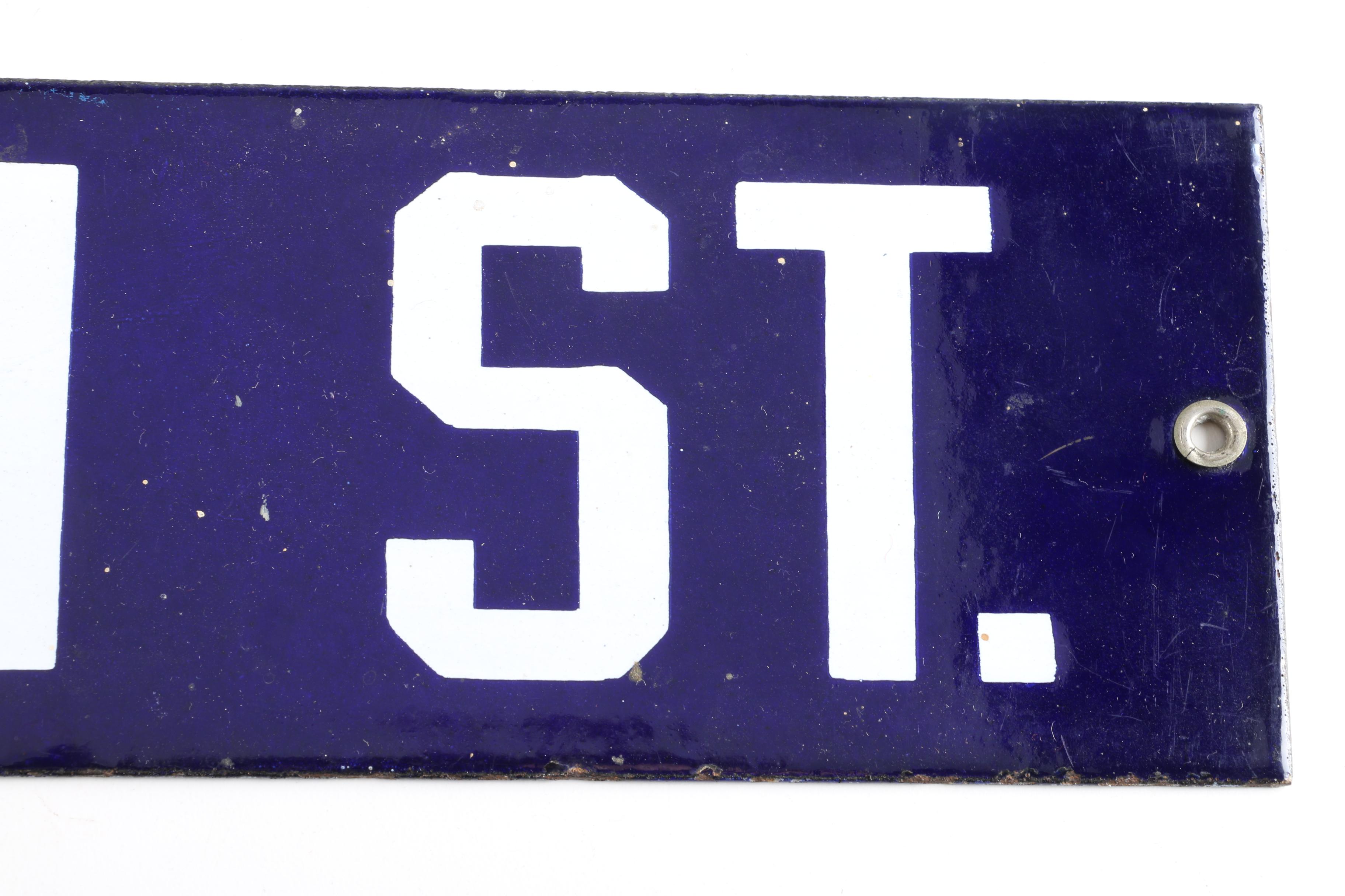 Enameled Street Sign "W. Queen St."