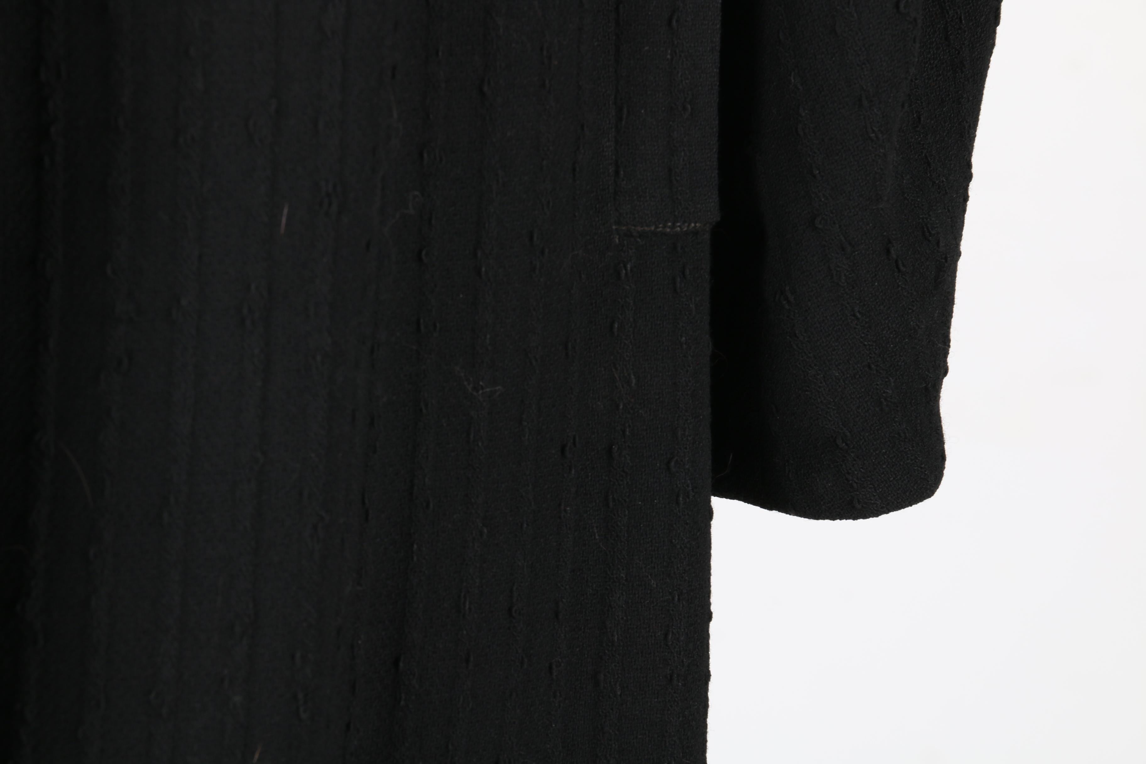 Women's Vintage Black Overcoat With Fox Fur Collar